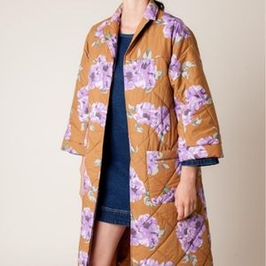 ISO Rachel Antonoff Louie Quilted Floral Coat Robe